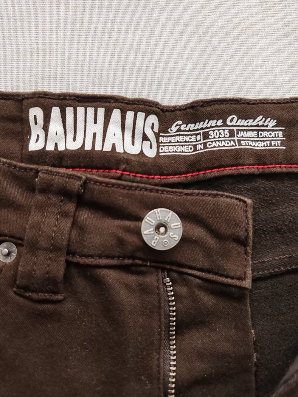 Bauhaus Denimworks BH-3035-SKT Men's Straight Fit Pants - Brown - 28x33 - Picture 4 of 15